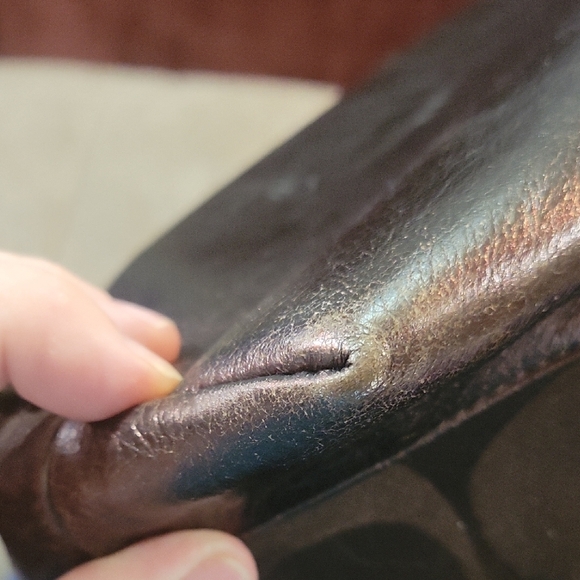 Coach Poppy Chocolate Brown Shoulder Bag with Gold Accents - Picture 14 of 16